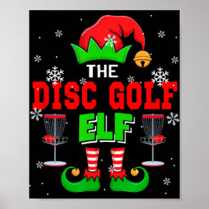 De Disc Golf Kerst Elf Hoed Schoenen Matching Pla Poster