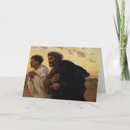 De discipelen Peter en John Running Kaart (Voorkant)