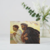 De Disciples die naar de Sepulcher lopen door Burn Uitnodiging Briefkaart (Staand voorkant)