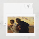 De disciples Peter en John Running Briefkaart (Voorkant / Achterkant)