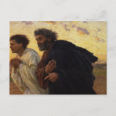 De disciples Peter en John Running Briefkaart (Voorkant)