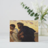 De disciples Peter en John Running Briefkaart (Staand voorkant)
