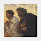 De disciples Peter en John Running Magneet (Voorkant)