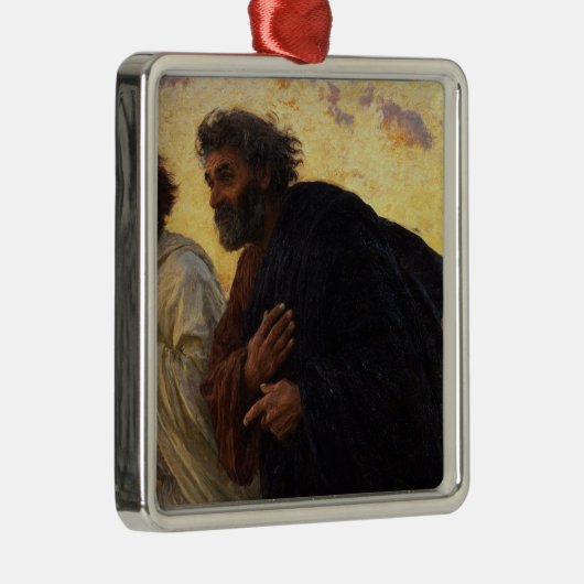 De disciples Peter en John Running Metalen Ornament (Rechts)