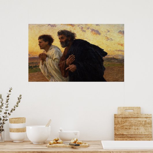 De disciples Peter en John Running Poster (Keuken)