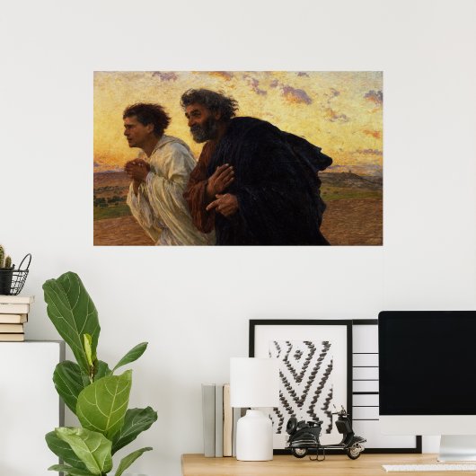 De disciples Peter en John Running Poster (Thuiskantoor)