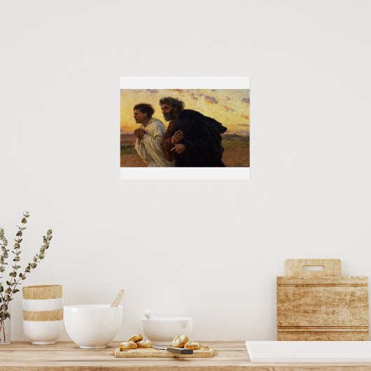 De disciples Peter en John Running Poster (Keuken)