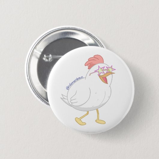 De Disco Kip Ronde Button 5,7 Cm (Voorkant /achterkant)