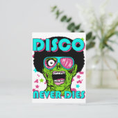 De disco sterft nooit briefkaart (Staand voorkant)
