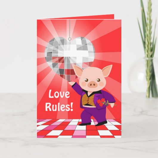 De discovarken van Valentijn Feestdagen Kaart (Voorkant)