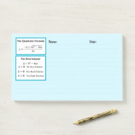 De Discriminant & De Kwadratische Formule Notitieb Post-it® Notes