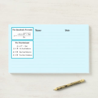 De Discriminant & De Kwadratische Formule Notitieb Post-it® Notes