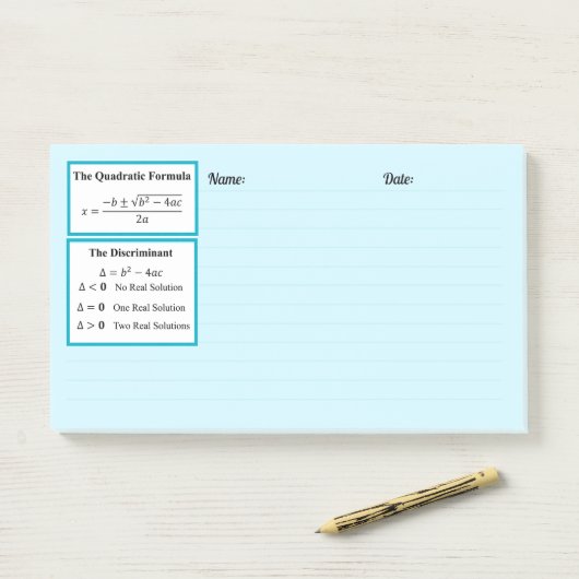 De Discriminant & De Kwadratische Formule Notitieb Post-it® Notes (Op bureau)