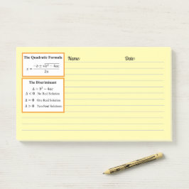De discriminant en de kwadratische formule Notitie Post-it® Notes