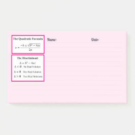 De discriminant en de kwadratische formule Notitie Post-it® Notes