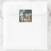De Discus 1875 Vierkante Sticker (Tas)