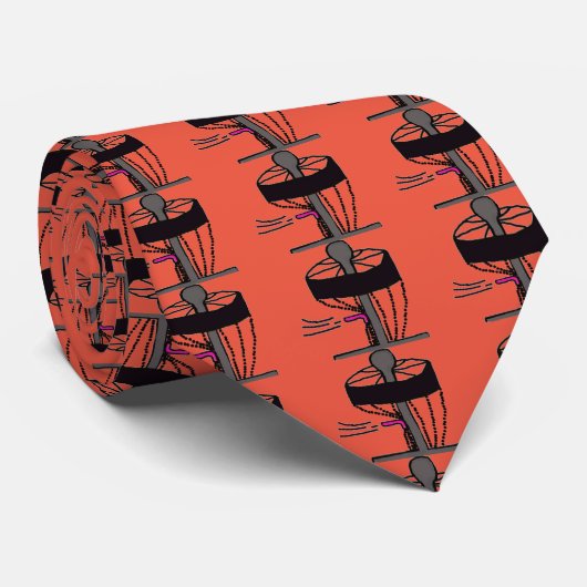 De diskgolf over de stropdas (Opgerold)