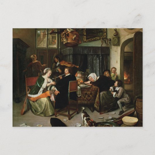 De disolute Household, 1668 Briefkaart (Voorkant)