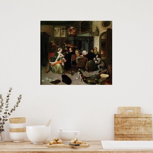 De disolute Household, 1668 Poster (Keuken)