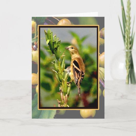 De Distelvink & Crabapples Notecard van de herfst Kaart (Voorkant)