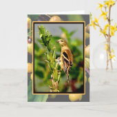 De Distelvink & Crabapples Notecard van de herfst Kaart (Gele Bloem)
