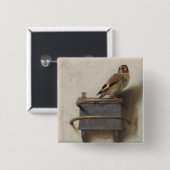 De distelvink vierkante button 5,1 cm (Voorkant /achterkant)