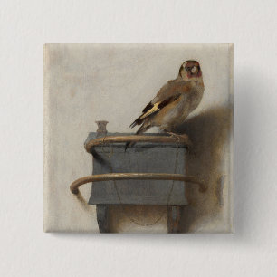 De distelvink vierkante button 5,1 cm