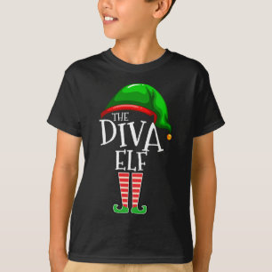 De Diva Elf familie komt overeen met de kerstcadea T-shirt