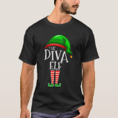 De Diva Elf Family Matching Group kerstcadeau T-shirt (Voorkant)