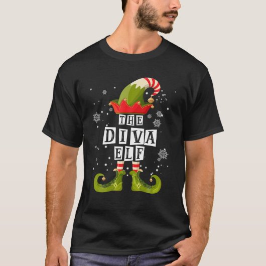 De Diva Elf Family Matching Group kerstcadeau  T-shirt (Voorkant)