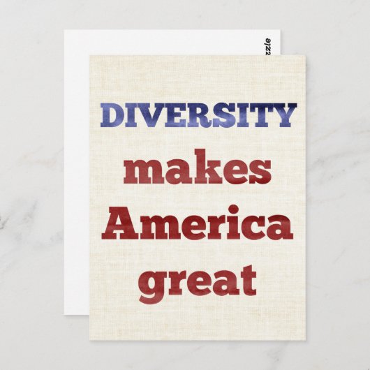 De DIVERSITEIT maakt Amerika tot Groot Briefkaart (Voorkant / Achterkant)