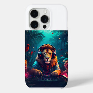 De DJ Lion speelt muziek in het oerwoud iPhone 15 Pro Case