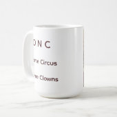 De DNC-circus Koffiemok (Voorkant links)