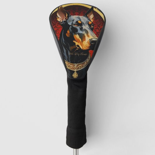 De Doberman Hond 001 - Natalia Mucha Golfheadcover (Voorkant)