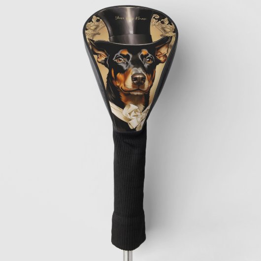 De Doberman Hond 001 - Odessa Leyendecker Golfheadcover (Voorkant)