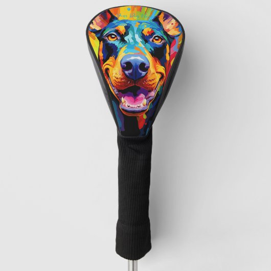 De Doberman hond 004 - Zetton Ziana Golfheadcover (Voorkant)