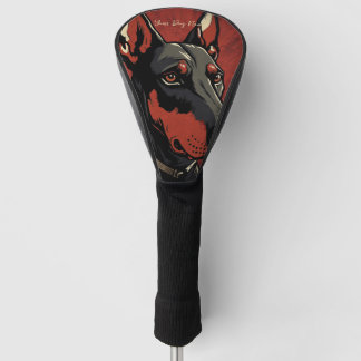 De Doberman Hond, Rood en Zwart 001 - Ulises Dalla Golfheadcover