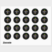 De dochter elf bijpassende gezinskerst ronde sticker (Vel)