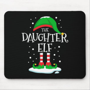 De dochter Elf Kerstfamilie Matching Xmas Gr Muismat