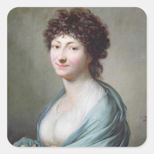 De dochter: Portret van Caroline Susanne Graff Vierkante Sticker (Voorkant)