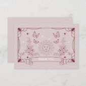 De Dochter Tarot Baby shower Dank u kaart (Voorkant / Achterkant)