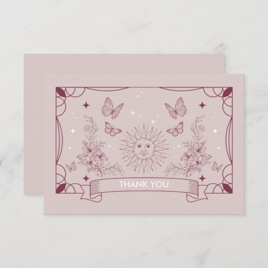 De Dochter Tarot Baby shower Dank u kaart (Voorkant / Achterkant)