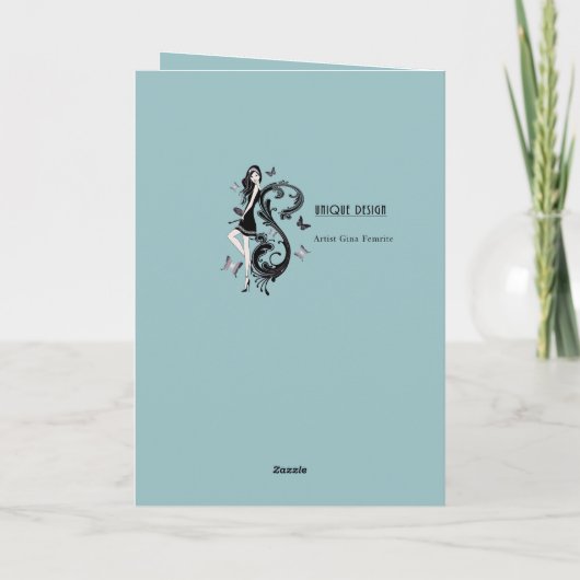 De dochter van afstuderen voor Estheticion Kaart (Achterkant)