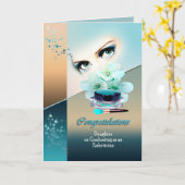 De dochter van afstuderen voor Estheticion Kaart (Gele Bloem)