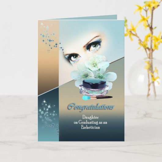 De dochter van afstuderen voor Estheticion Kaart (Gele Bloem)