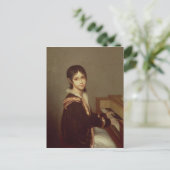 De dochter van de kunstenaar bij de Piano Briefkaart (Staand voorkant)
