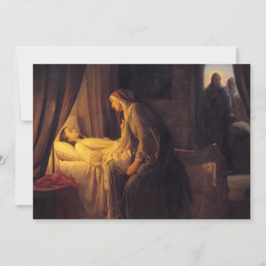 De dochter van Jairus door Carl Bloch Bedankkaart (Voorkant)