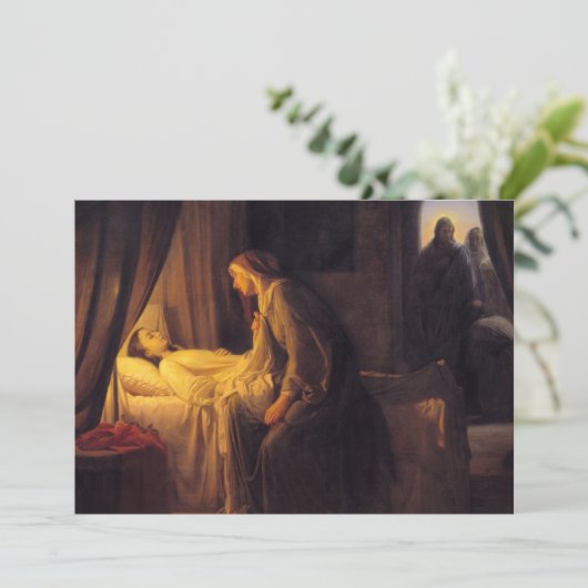 De dochter van Jairus door Carl Bloch Bedankkaart (Staand voorkant)