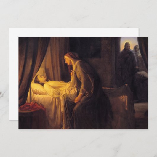 De dochter van Jairus door Carl Bloch Bedankkaart (Voorkant / Achterkant)