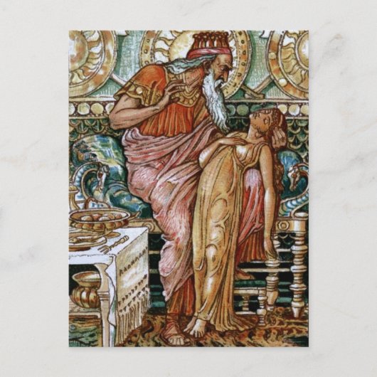 De dochter van Midas veranderde in goud Briefkaart (Voorkant)